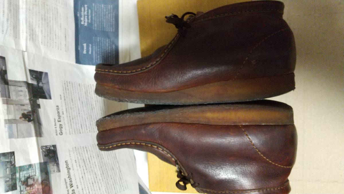 レアカラー clarks ワラビー ブラウンオイリーレザー クレープソール 