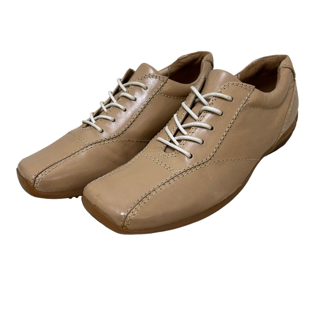 AJ958 REGAL リーガル レディース ドライビングシューズ ウォーキングシューズ 23.5cm ベージュ レザー 本革