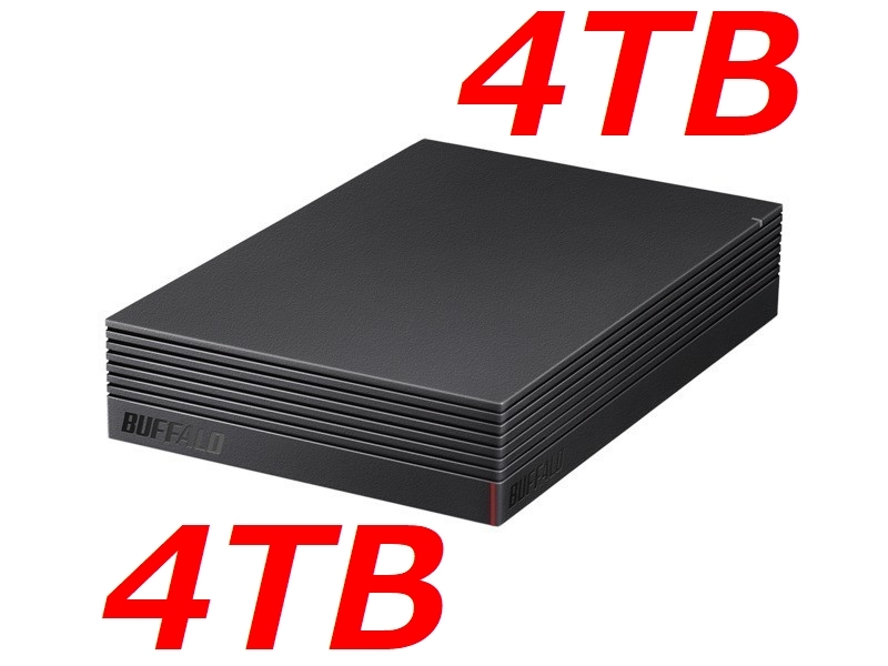 ●●送料無料●●美品●　4 T B 　バッファロー USB3.2Gen1 テレビ録画＆PS4対応 　4 T B　HD-EDS4U3-BE
