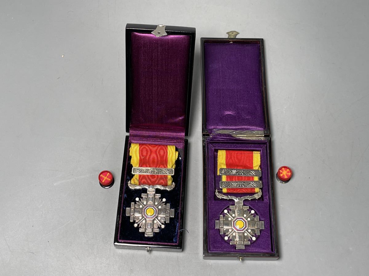 勲八位 勲七位柱国章 満州帝国勲章 叙勲 軍功 軍装品 徽章 旧日本軍 