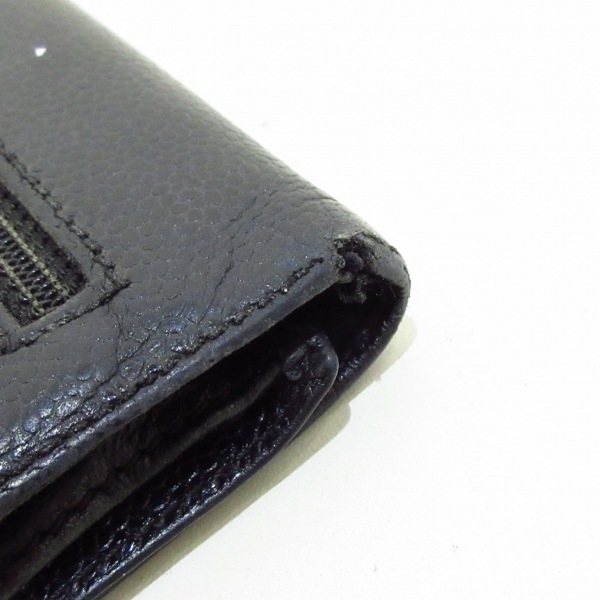 シャネル CHANEL 3つ折り財布 - キャビアスキン 黒 ゴールド金具 7番台
