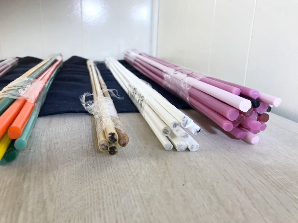 ② 佐竹ガラス棒 材料 50本前後重さ長さ約55cm 未使用品！アート 工芸 