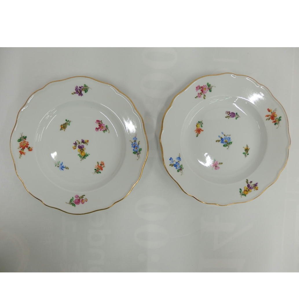 マイセン マイセン 透かしプレート 1級品 フワラーブーケ ローズ 小花