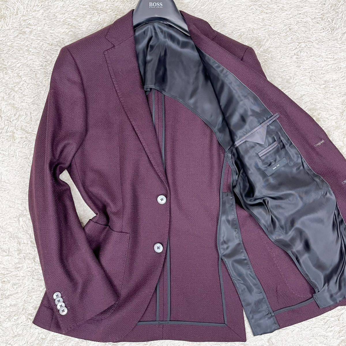美品 ヒューゴボス HUGO BOSS 春夏 コットン Super100 ホップサック 