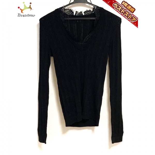  ブルマリン BLUMARINE 長袖セーター サイズ40 M - 黒 レディース Vネック/be Blumarine/レース トップス(ブルマリン)｜売買されたオークション情報、yahooの商品情報をアーカイブ公開 - オークファン ブルマリン