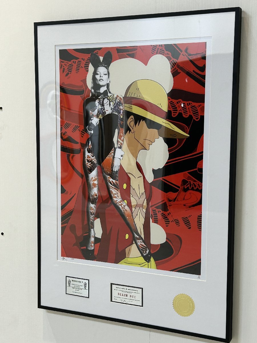 DEATH NYC 額付き 世界限定100枚 アートポスタ モンキー・D・ルフィ 