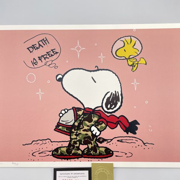 DEATH NYC 世界限定100枚 アートポスター SNOOPY スヌーピー ウッド  