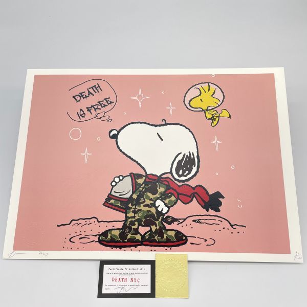 DEATH NYC 世界限定100枚 アートポスター SNOOPY スヌーピー ウッド