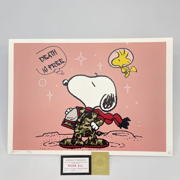death nyc 世界限定100枚　スヌーピー　ウッドストック　星条旗 DEATH NYC 世界限定100枚 アートポスター SNOOPY スヌーピー ウッド