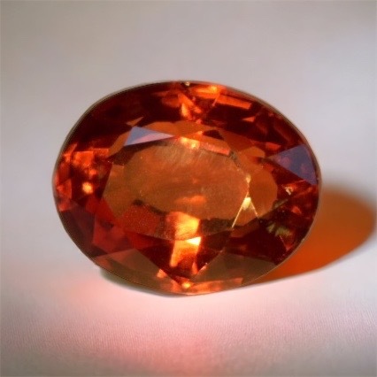 鑑別書付き 天然ガーネット オレンジ色 特大10.70Ct Garnet 宝石 未 