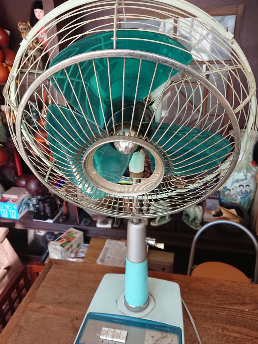 日立 H-304A 昭和レトロ 扇風機 HITACHI - DESK FAN 昭和 青羽根扇風機