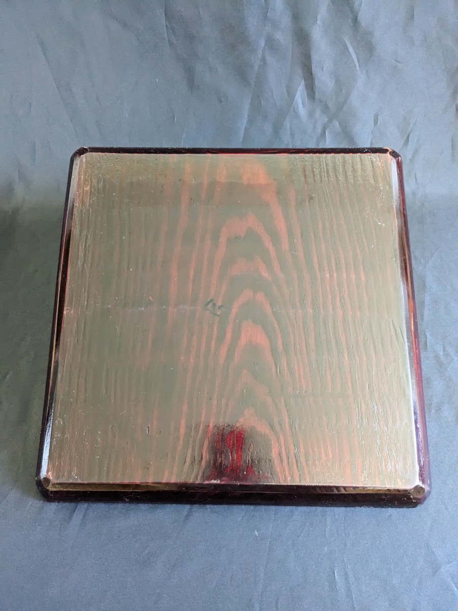 萬】讃岐漆芸 讃岐彫 四方盆 讃岐彫 くりぬき/会席膳/懐石膳/彫抜/ほり