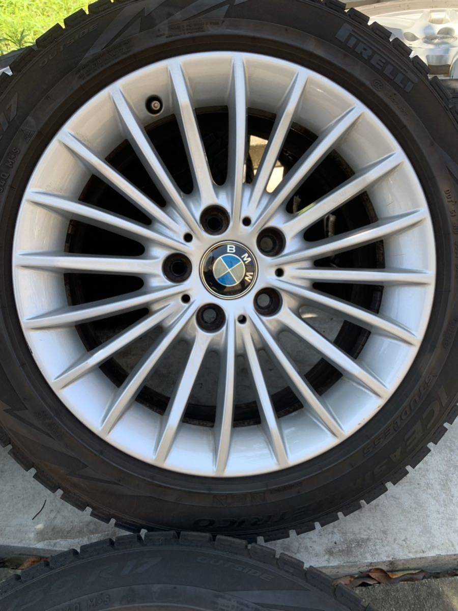 売り切り！　BMW3シリーズ　F30 純正アルミホイールスタッドレスタイヤ4本セット　225/50/17 5穴　PCD120 7.5JJ オフセット37 