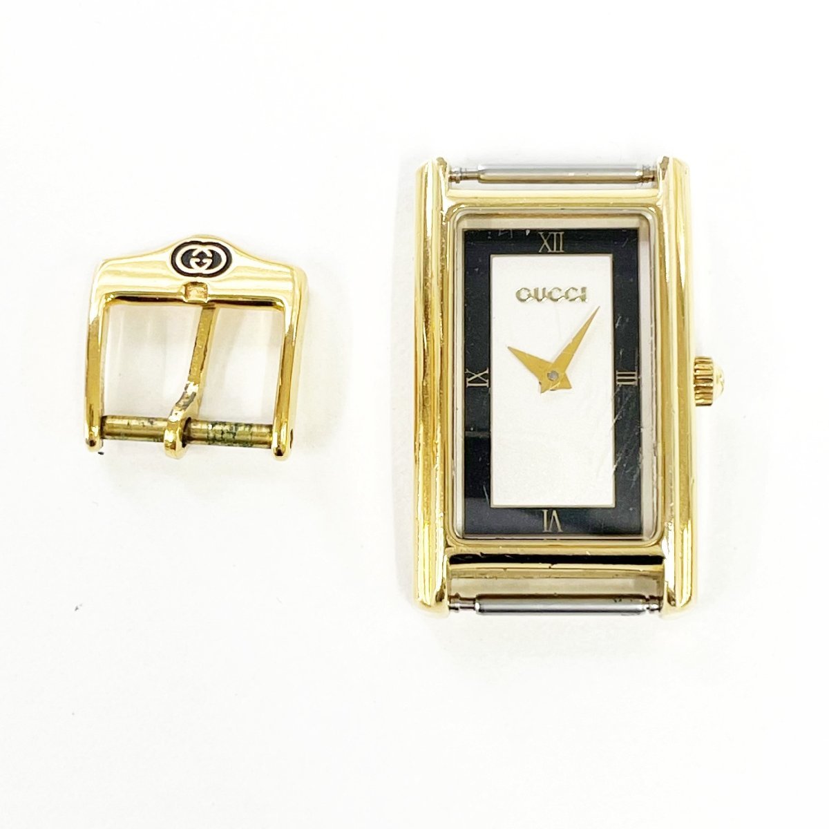 1円スタート】GUCCI グッチ 2600L レクタンギュラー GP スクエア