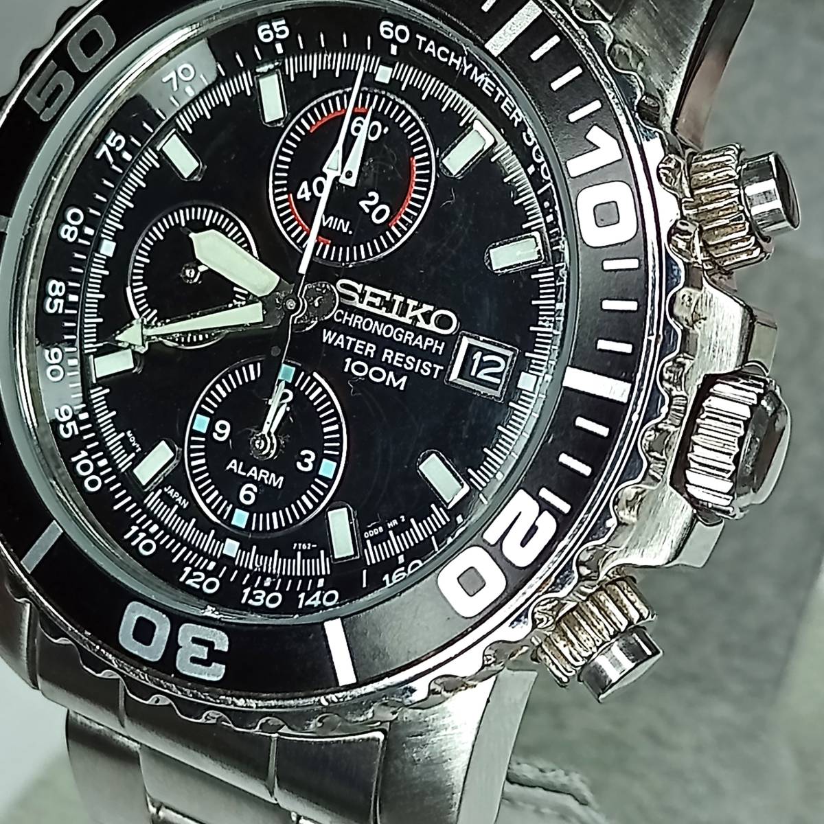 人気商品 SEIKOセイコーダイバー クロノグラフ 7T62-0CV0 クォーツ