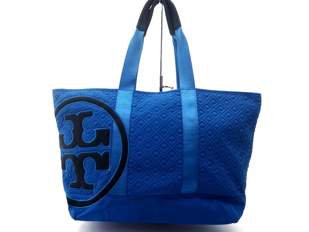 Tory Burch トリーバーチ キルティング トート バッグ 青 ■■ ☆ dgb4 レディース