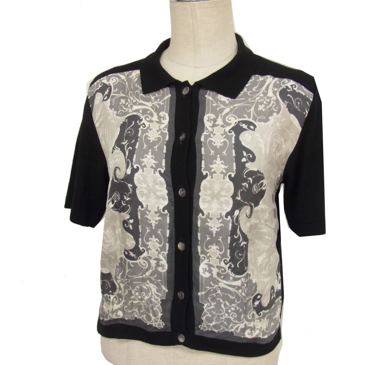 参考定価11万円◇ETRO エトロ シルク(絹)100％ 半袖 カーディガン 