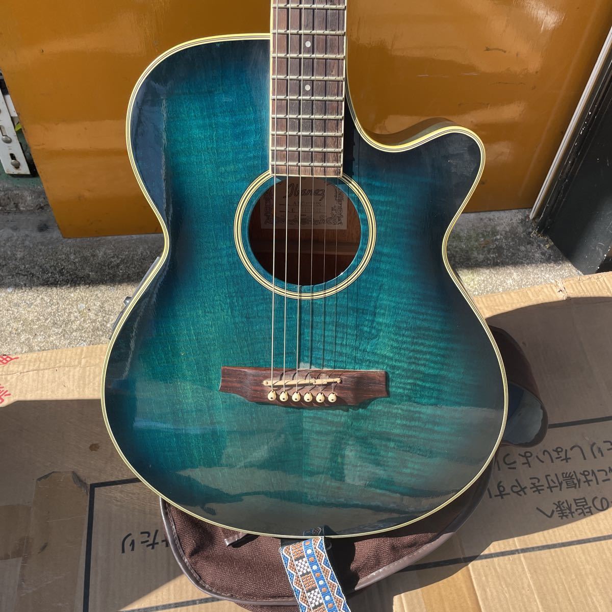 Ibanez アイバニーズ エレアコ AEG450MS 青 34M 楽器、器材 | エレアコ