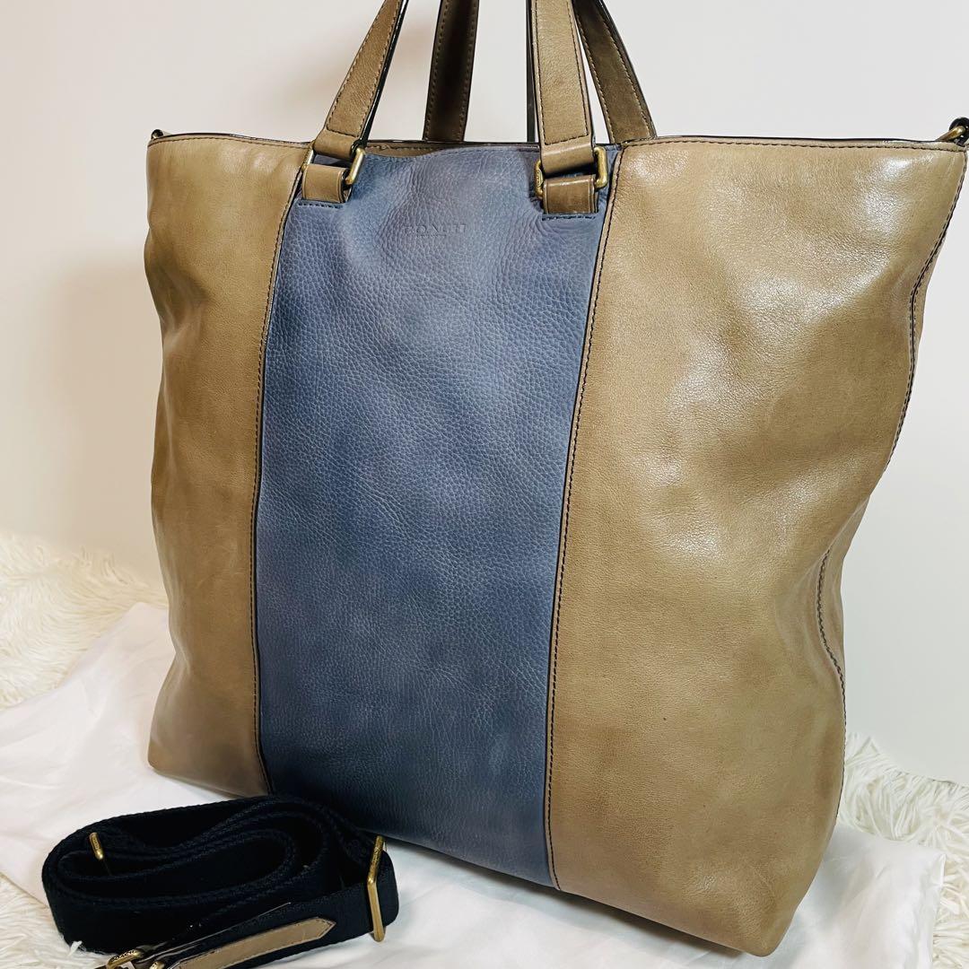トートバッグ 美品☆【COACH】トートバッグ☆ 2way メンズ レザー バイ 