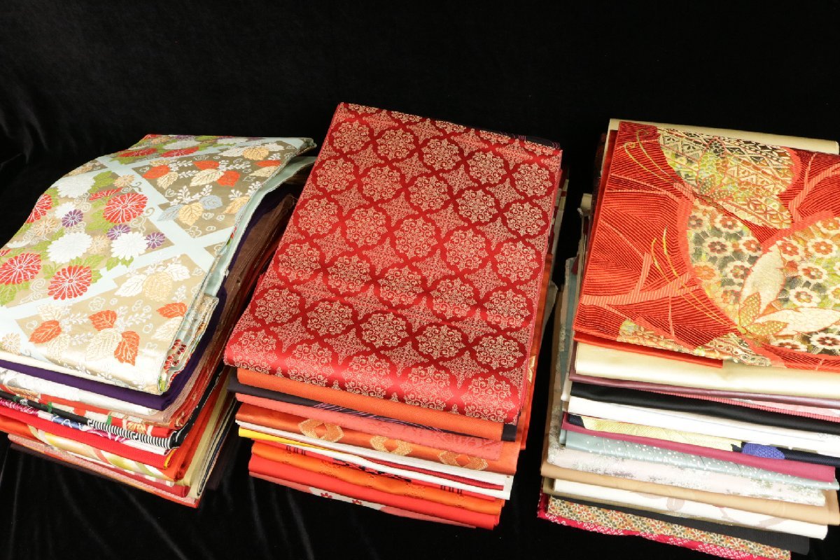 正絹 名古屋帯 まとめて 60枚 綴れ 博多織 刺繍 金糸 九寸 八寸 染め