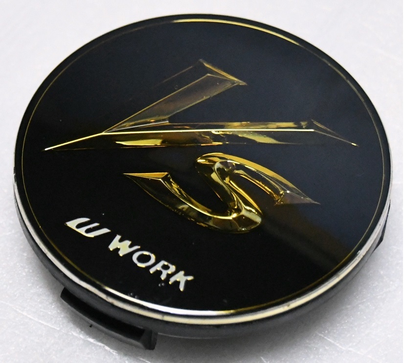 希少 美品 WORK VS センターキャップ 60mm ブラック/ゴールド 4個 VS 