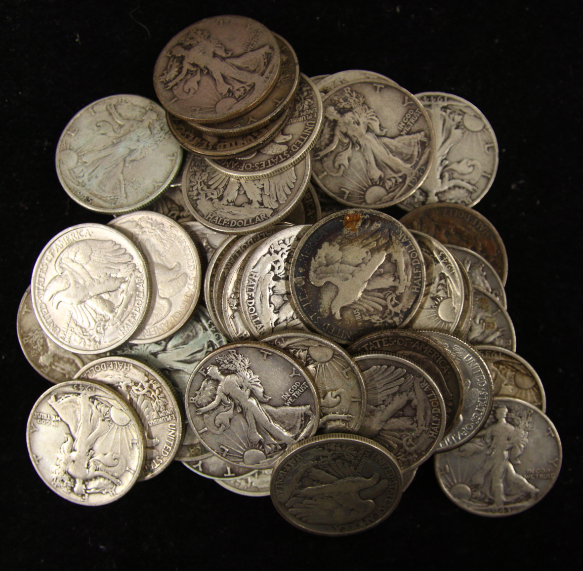 アメリカ リバティウォーキング1/2ドル銀貨 45枚 まとめて おまとめ 大量 銀貨 アメリカ銀貨 海外銀貨 外国銀貨 古銭 コイン 硬貨