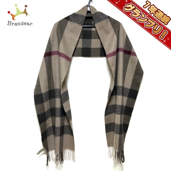 バーバリー Burberry - カシミヤ ベージュ×ダークブラウン×ボルドー
