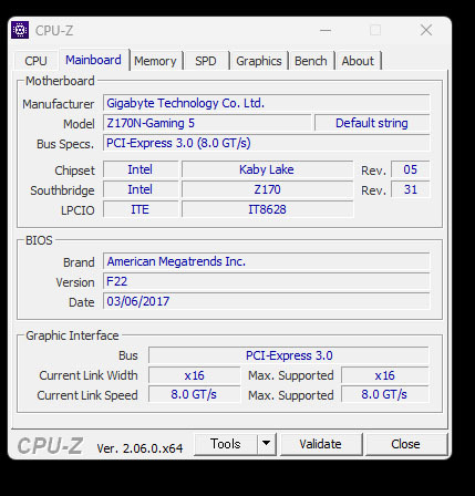 CPUとマザーボード Intel Core i7-7700 と GIGABYTE Z170N-GAMING 5 i7
