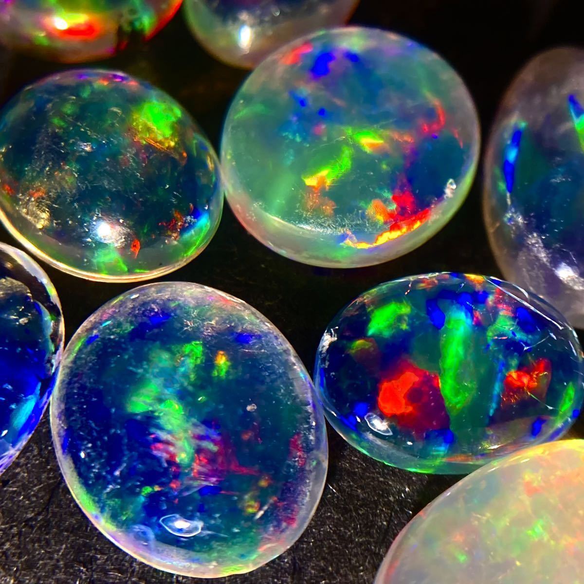 ●天然ウォーターオパール11点おまとめ 20ct● u ルース 裸石 宝石 ジュエリー jewelry opal 遊色 water 虹 DD5