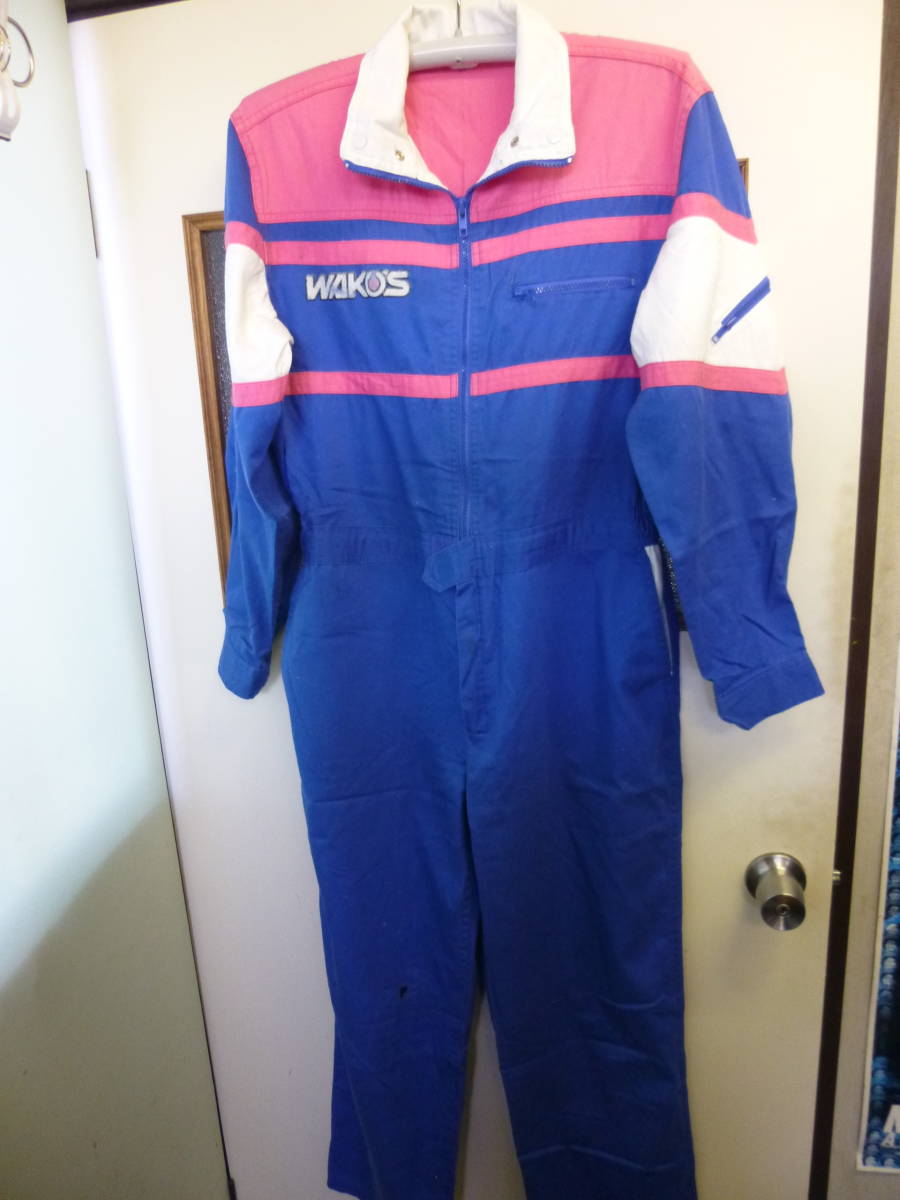 ◇中古 WAKO'S ワコーズ 古いツナギ 作業着 長袖 S～M 当時物