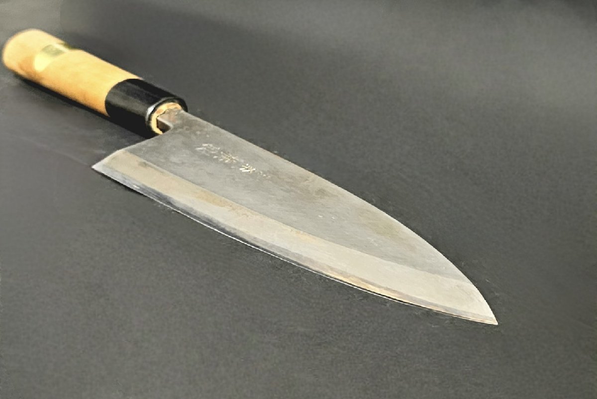 三条廣朋 鋼製 20cm 薄刃包丁 木製ハンドル Yahoo!オークション -「廣