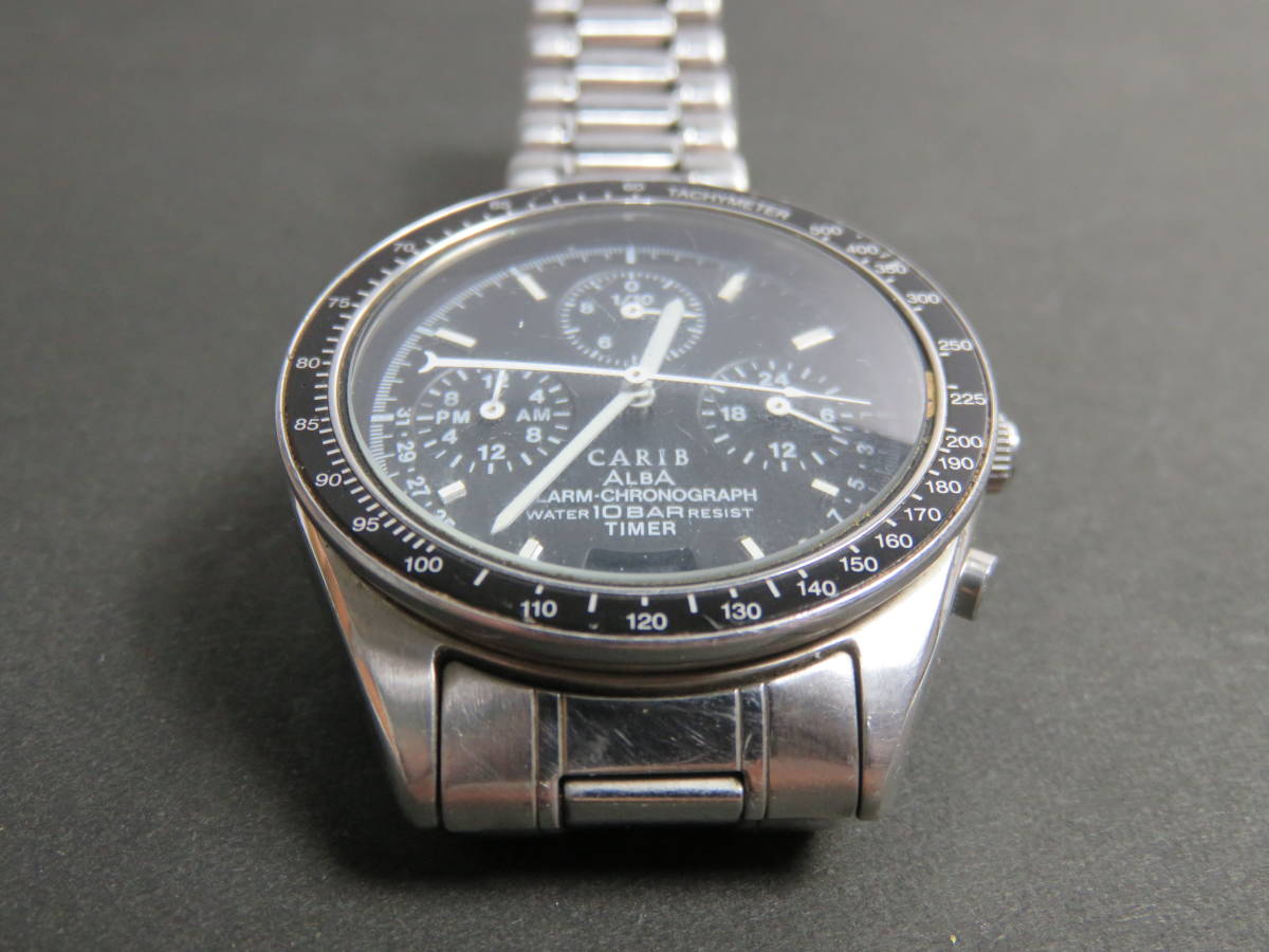 セイコー SEIKO アルバ ALBA カリブ CARIB クォーツ 3針 クロノグラフ 