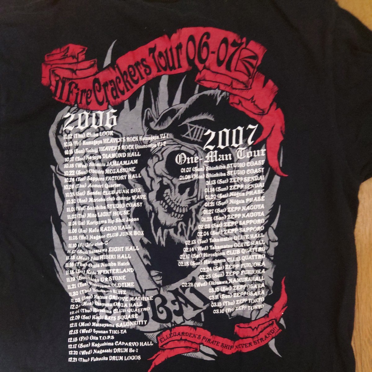 ELLEGARDEN 11 Fire Crackers Tour 06-07 Tシャツ ブラック Sサイズ