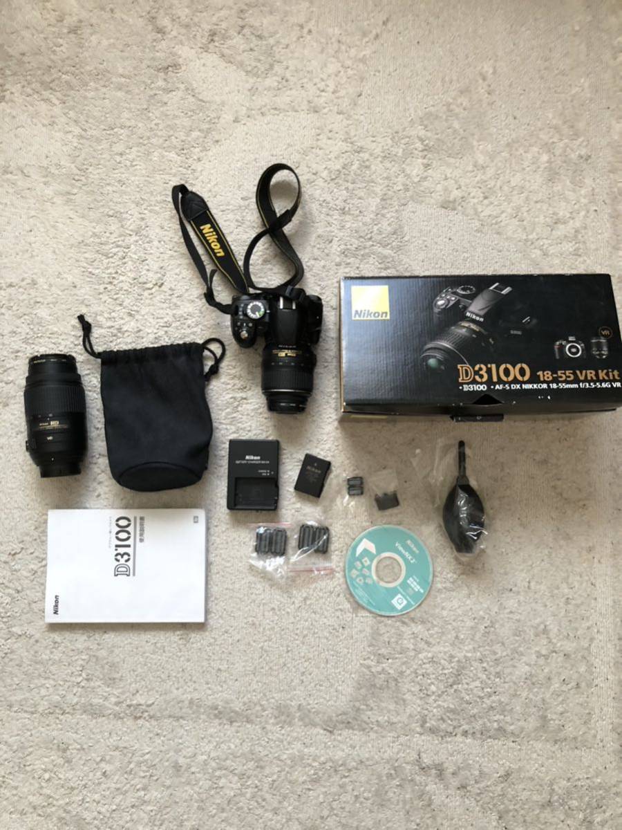 ニコン、「D3100 ニコン D3100 ダブルズーム 付属品有 箱付き 美品