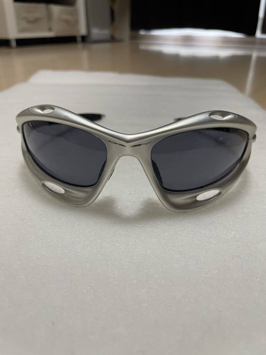 廃盤 OAKLEY　レーシングジャケット シルバーフレームグレイレンズ