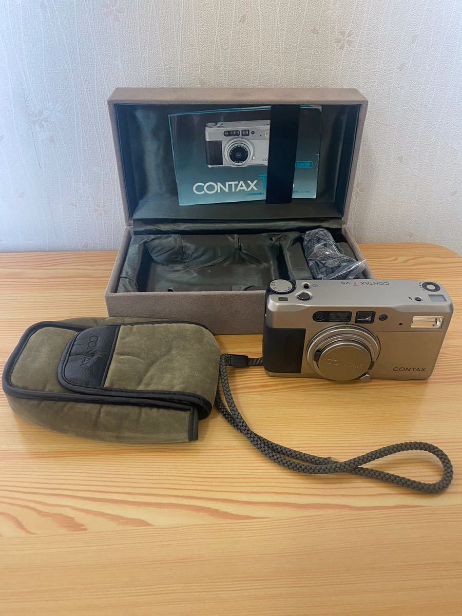 CONTAX TVS DIGITAL かわゆい 革ケース バッテリー2個付属 