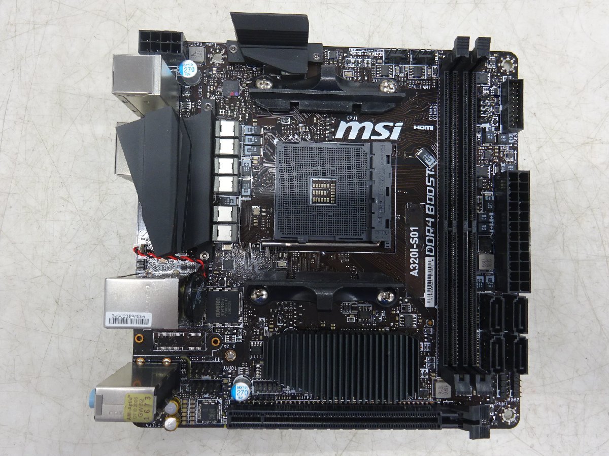 マザーボード MSI A320I-S01 SoketAM4 ジャンク P64227 MSI A320I-S01