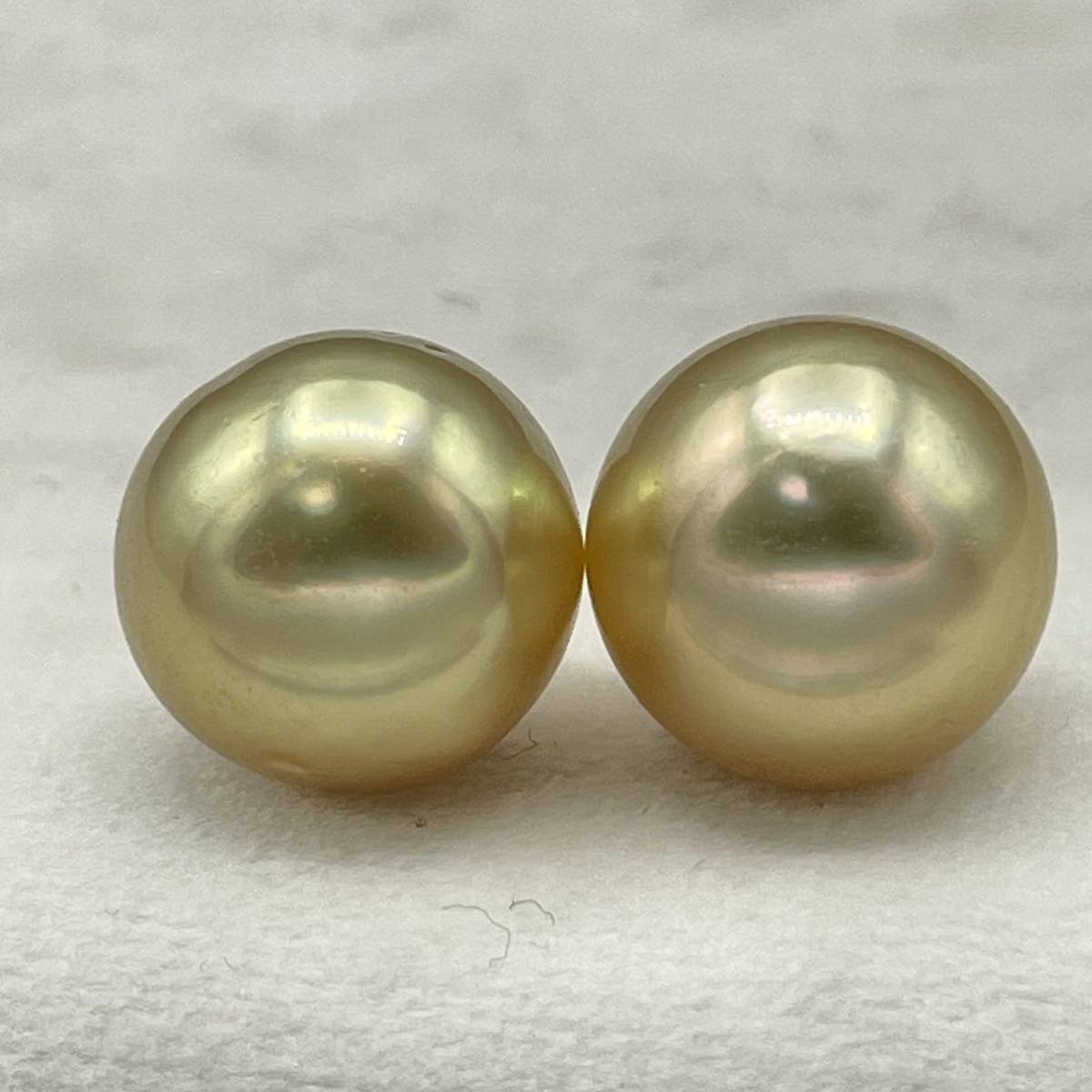 K18天然ナチュラル南洋ゴールドパール(特大11、5mm up)ピアス直結タイプ/自社製パールジュエリー色照り最高/ゴールデンパール/南洋白蝶真珠