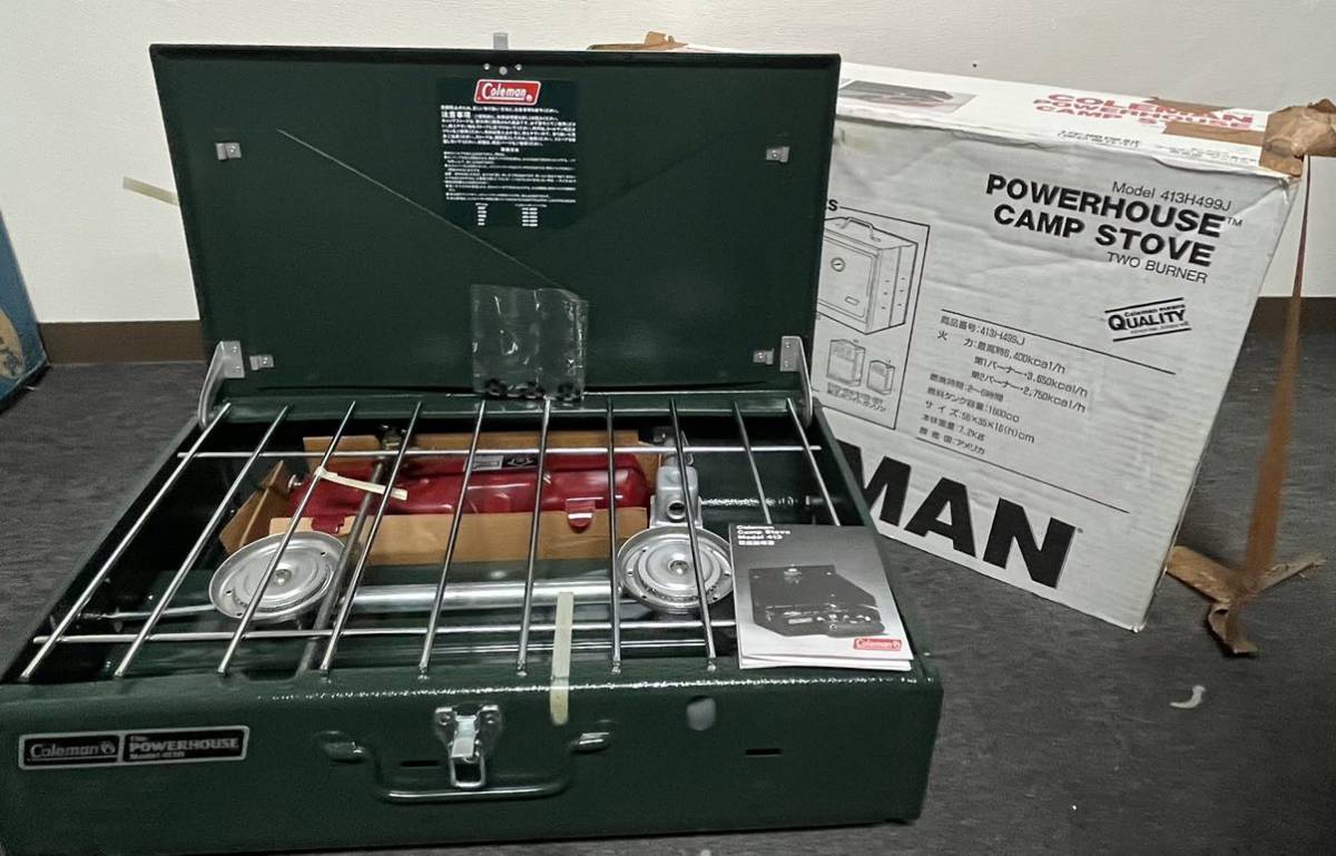 収納バックあり　コールマン ツーバーナーコンロ 413H499J　ジャンク 収納バックあり コールマン ツーバーナーコンロ 413H499J ジャンク