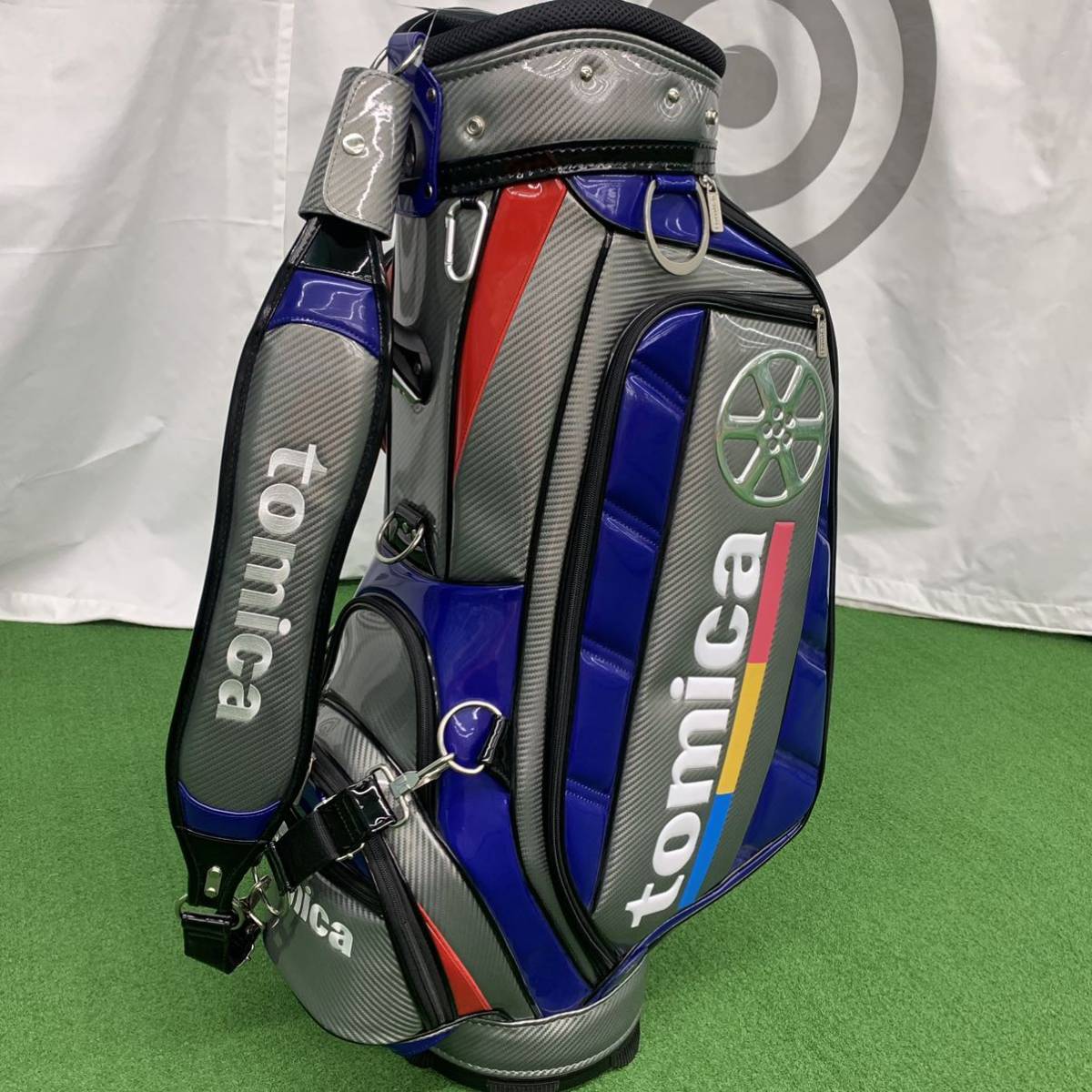 即決■キャディバッグ / ダイヤ　tomica トミカ　グレー　9型　　3点式ショルダー　ネームプレート無