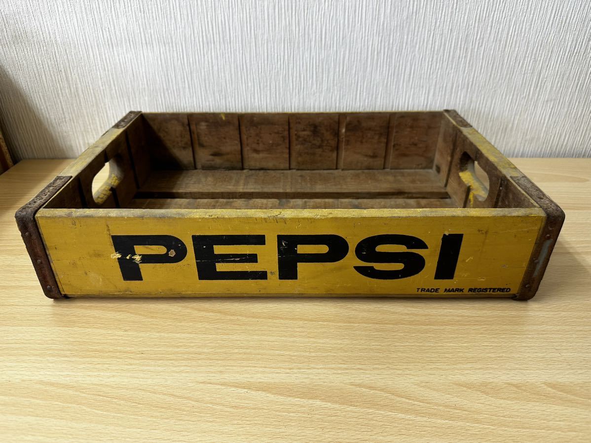 ヤ100☆ 昭和レトロ PEPSI ペプシコーラ PEPSI-COLA 木箱 置物