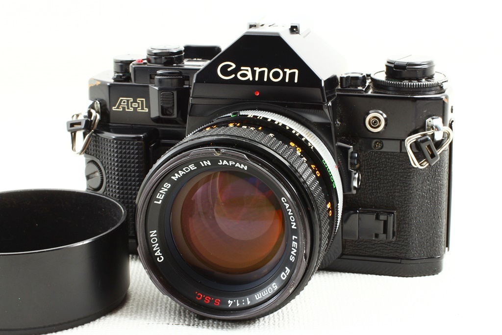 外観美品◆Canon キヤノン A-1 FD 50/1.4 SSC レンズ付き◆フィルム一眼レフカメラ/A845