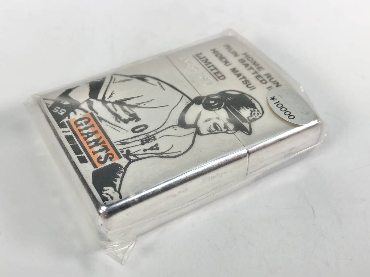 0726D【未使用】ZIPPO ジッポーライター△松井秀喜/ホームラン王/打点