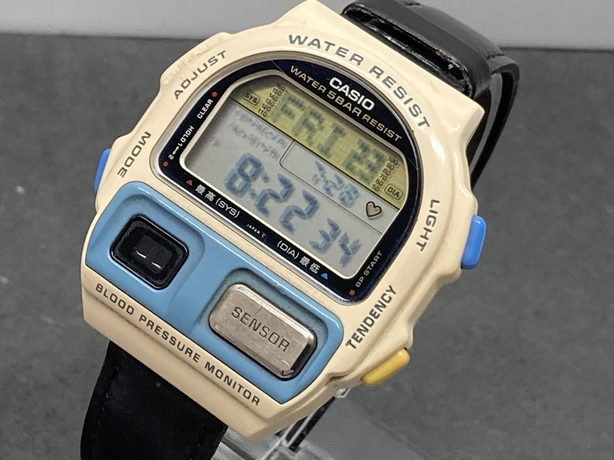 1円～稼働品 CASIO/カシオ 血圧ウォッチャー BP-100 デジタル メンズ
