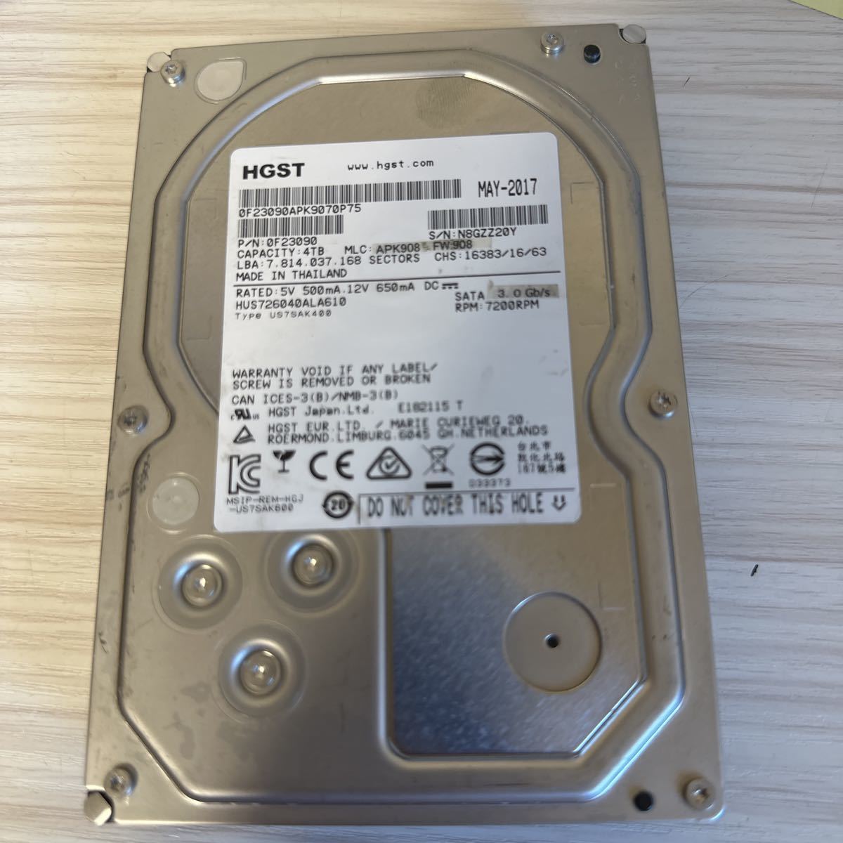 4TB WD SATA Western Digital | Blue WD40EZRZ WDC HDD 正常 1台