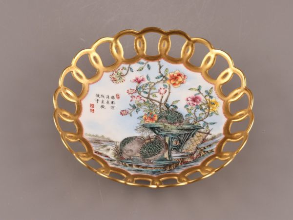 色絵 磁器 茶碗 煎茶碗 陶磁器 清朝 中国古美術 鈴木古美術 旧蔵唐