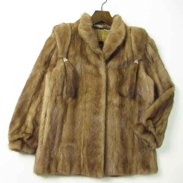 r5f080104★パステルミンク 尻尾飾り付き コート スカーフ柄裏地 着丈69cm 13号