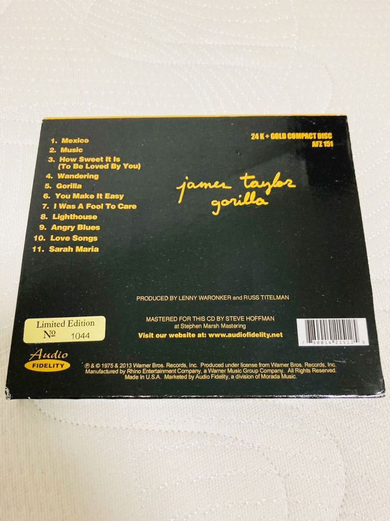 限定CD】James Taylor Gorilla／Audio Fidelity 24K + Gold CD