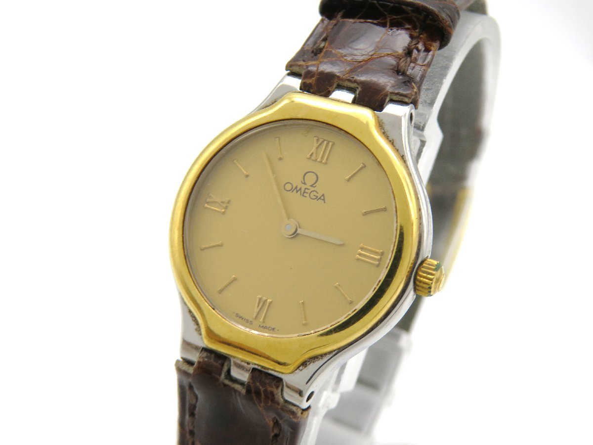 1円◇稼働◇　オメガ　　デビル　シャンパン　クオーツ　レディース　腕時計　　C32404