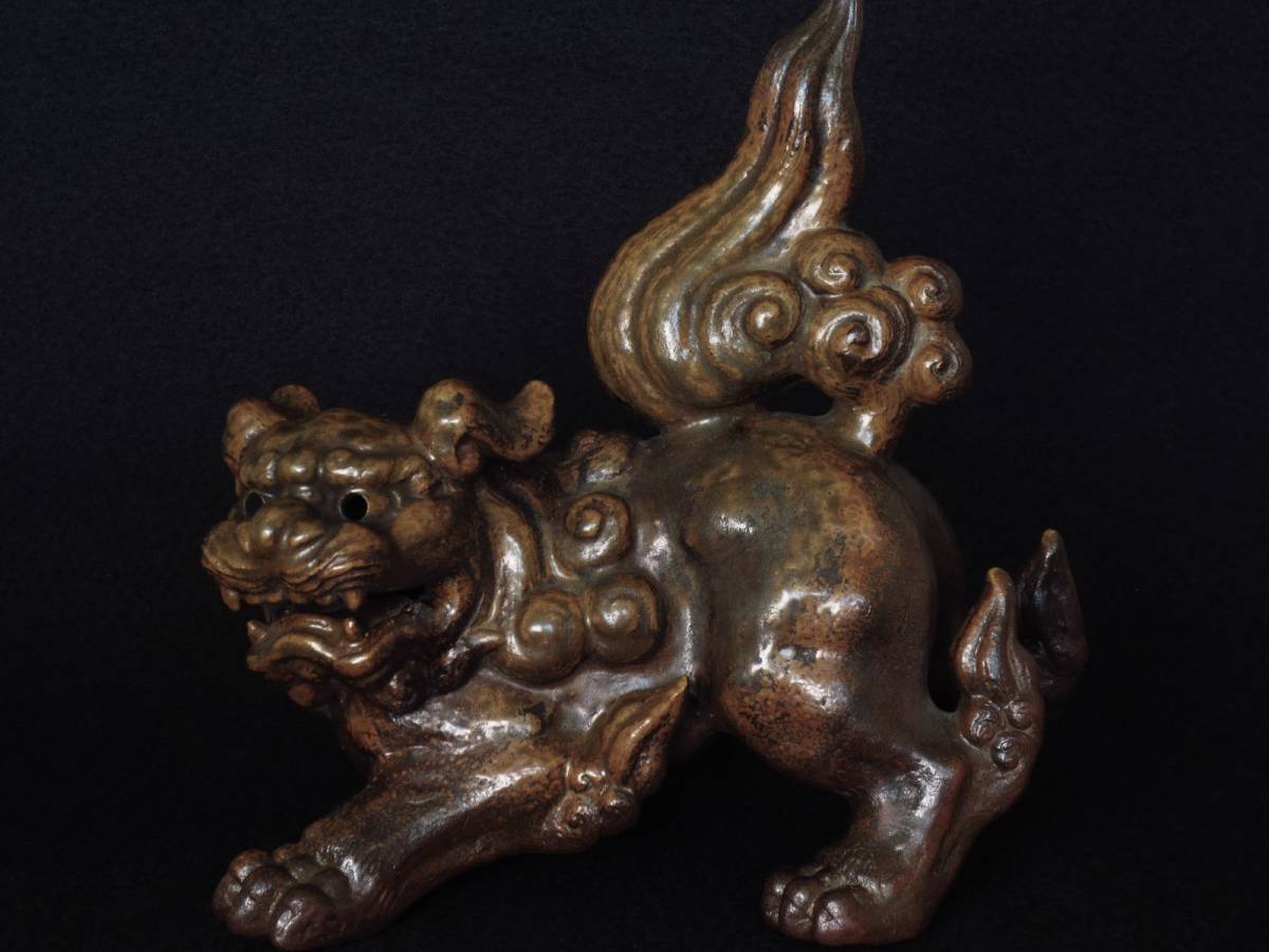 備前焼 西村春湖 春湖 獅子 唐獅子 狛犬 縁起物 置物 古美術 古玩 古 